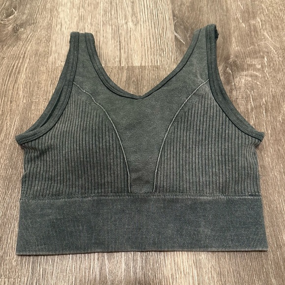 🔴MORERA Seamless Greenish Grey Sports Bra - Picture 1 of 4